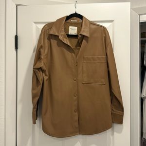 A&F oversized faux leather jacket